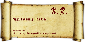 Nyilassy Rita névjegykártya
